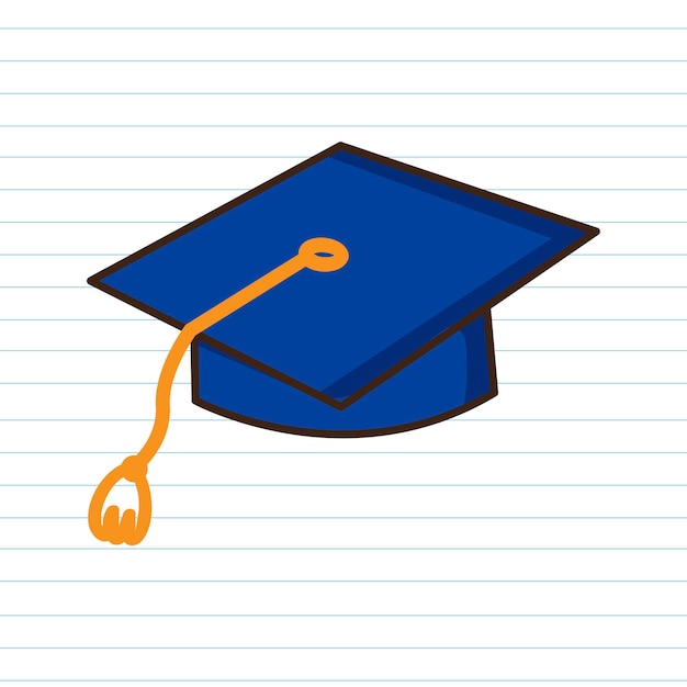 Free Vector blue graduation cap design vector