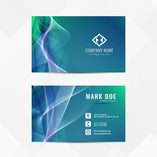 Blue and green abstract business card