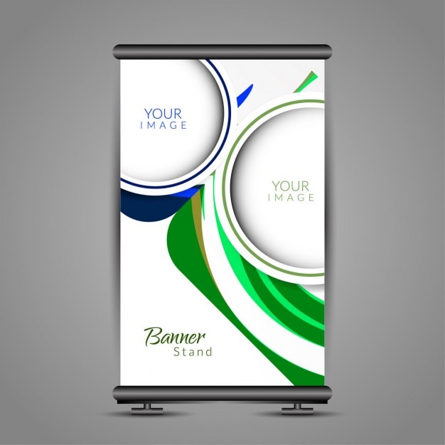 Free Vector blue and green roll up template