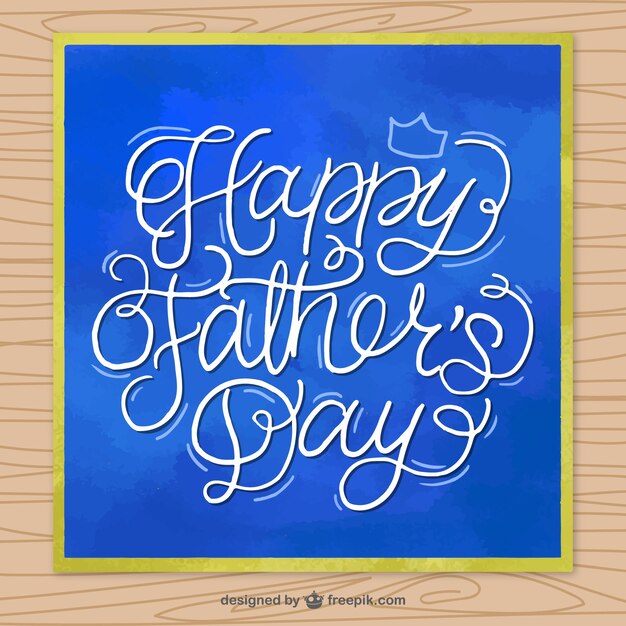 Blue greeting card in watercolor style for father's day