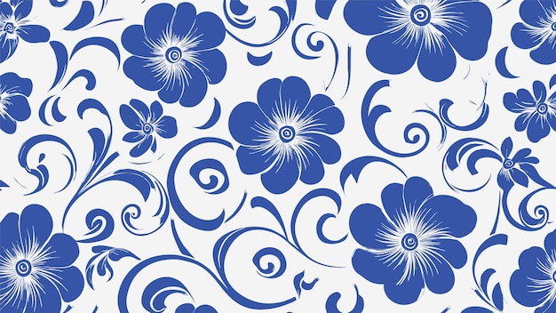 Free vector blue hand drawn floral decorative wallpapers