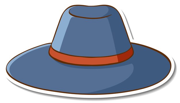 Blue hat sticker on white background