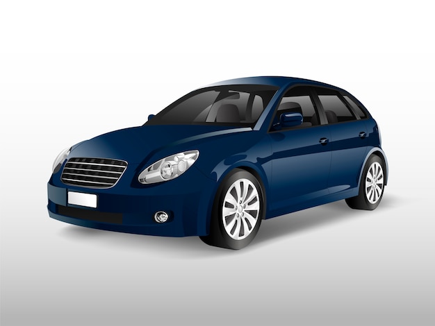 Blue hatchback car isolated on white vector