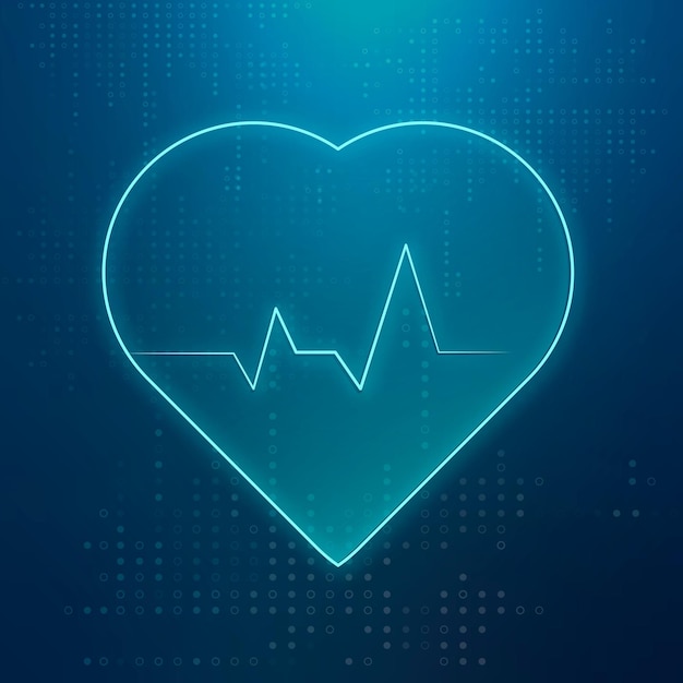 Free Vector blue heart pulse icon vector for healthcare technology