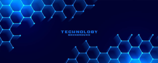 Blue hexagonal mesh technology background vector illustration