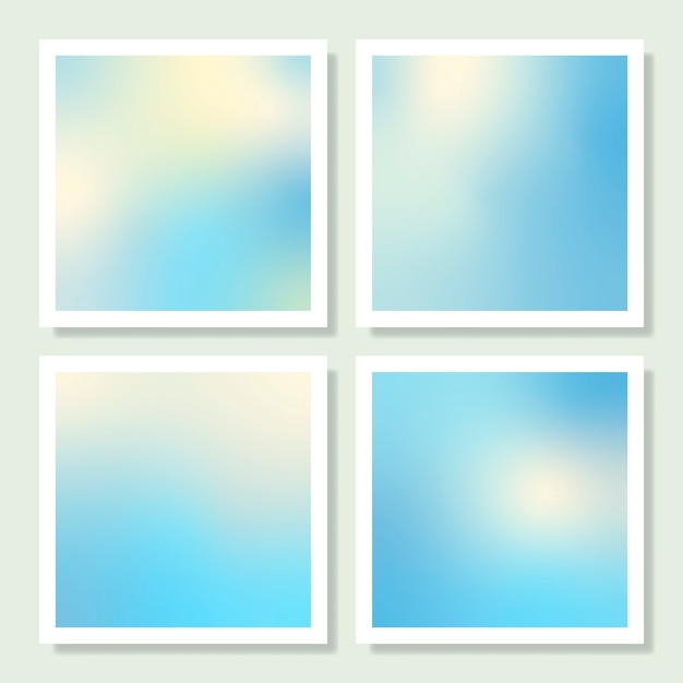 Free Vector blue holographic gradient background design set