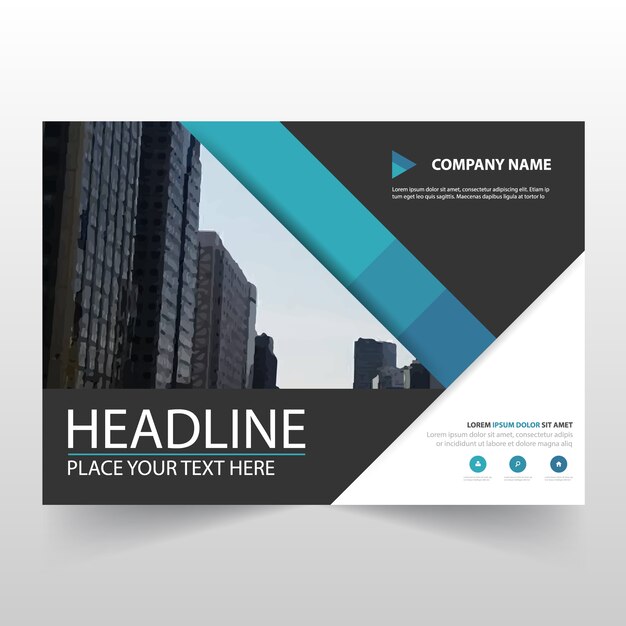 Blue horizontal business flyer template