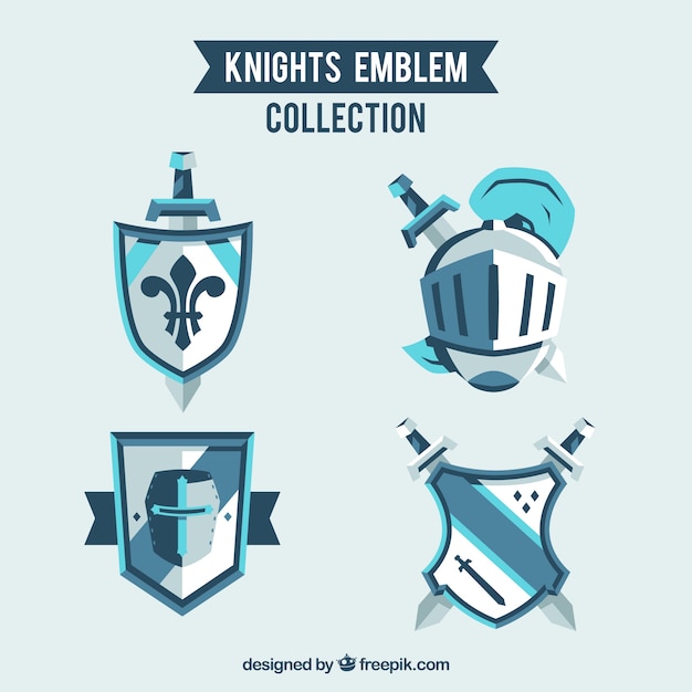 Free Vector blue knight emblems