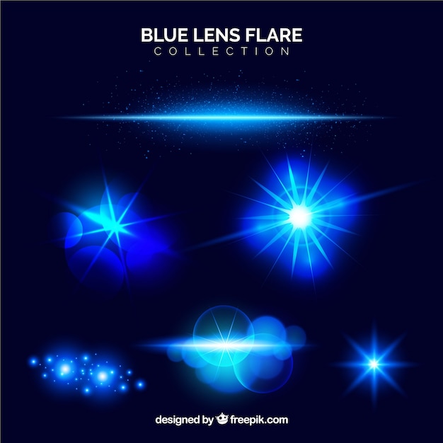 Blue lens flare collection