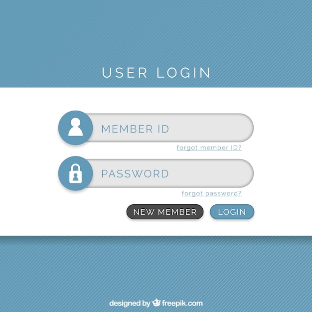 Blue login form template