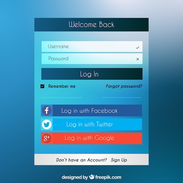 Blue login form