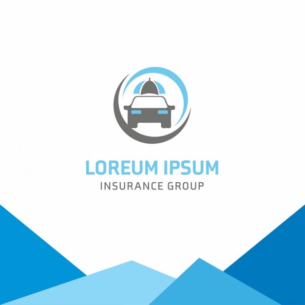 Free Vector blue logo, insurance, car