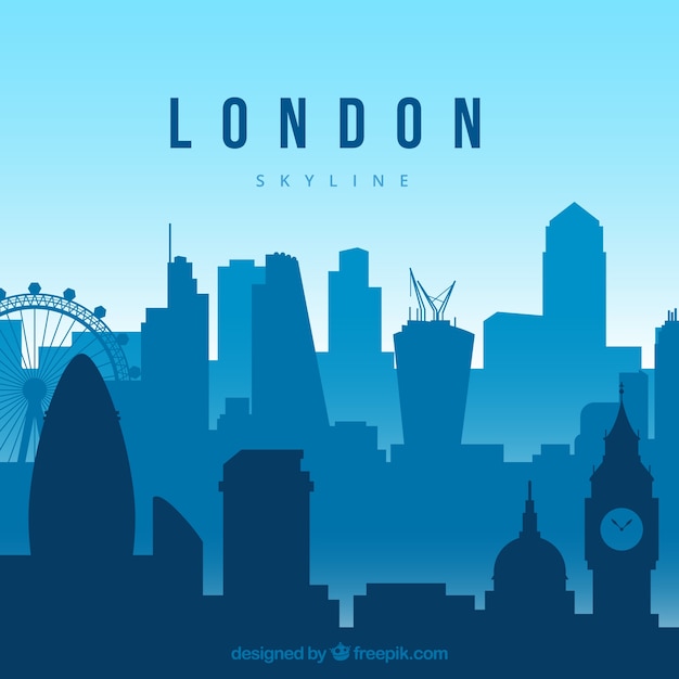 Free vector blue london skyline concept