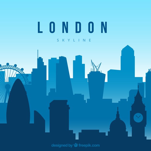 Blue london skyline concept