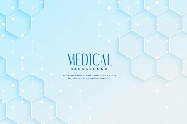 Blue medical background with hexagonal shape design