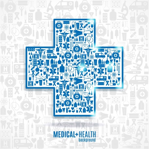 Blue medical cross background