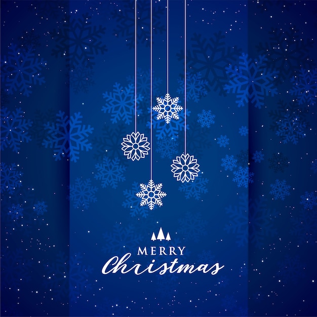 Free Vector blue merry christmas snowflakes festival background 