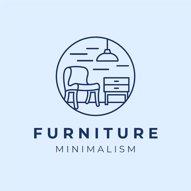 Blue minimalist furniture logo