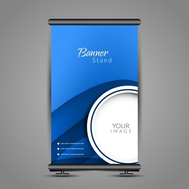 Free Vector blue modern roll up template