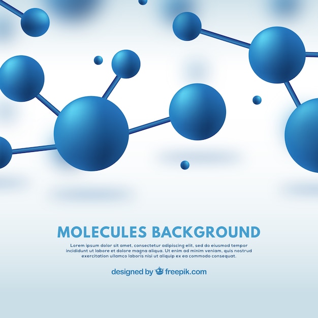 Free vector blue molecules background