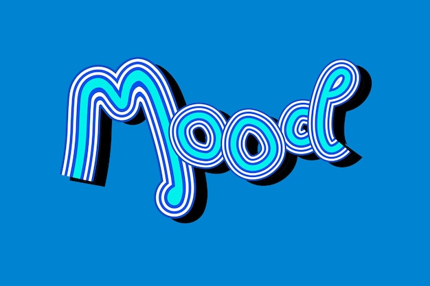 Blue Mood retro typography wallpaper