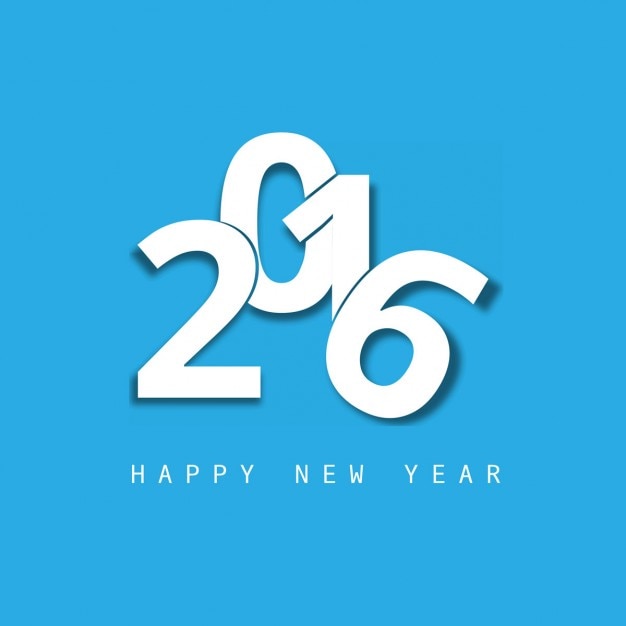 Blue new year 2016 card