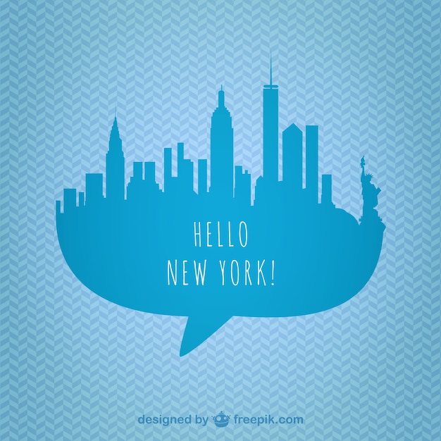 Free vector blue new york skyline