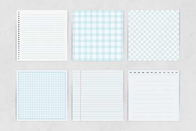 Blue note paper collection vector