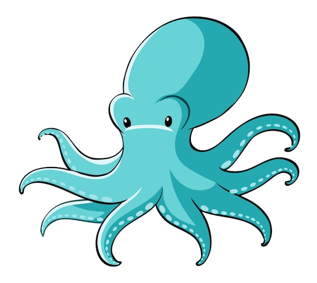 Free vector blue octopus on white background