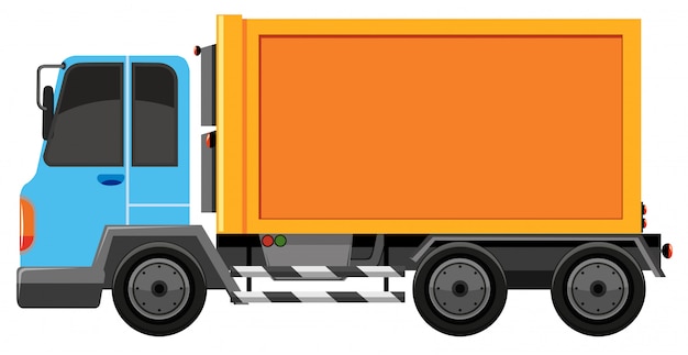 Free Vector blue and orange truck isolated