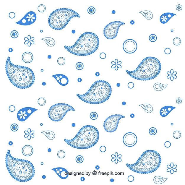 Free Vector blue paisley ornaments background