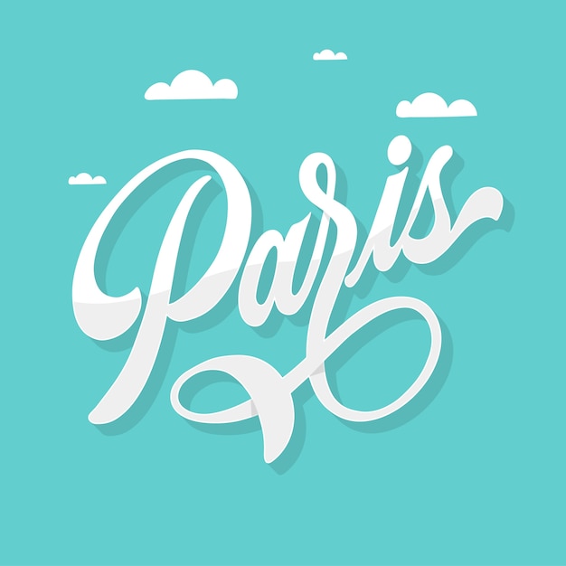 Blue paris city lettering