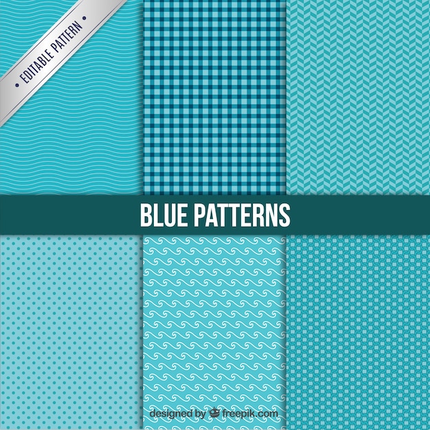 Free Vector blue patterns collection