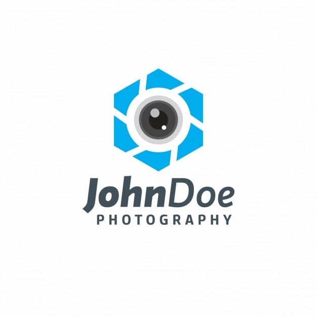 Blue photography logo template