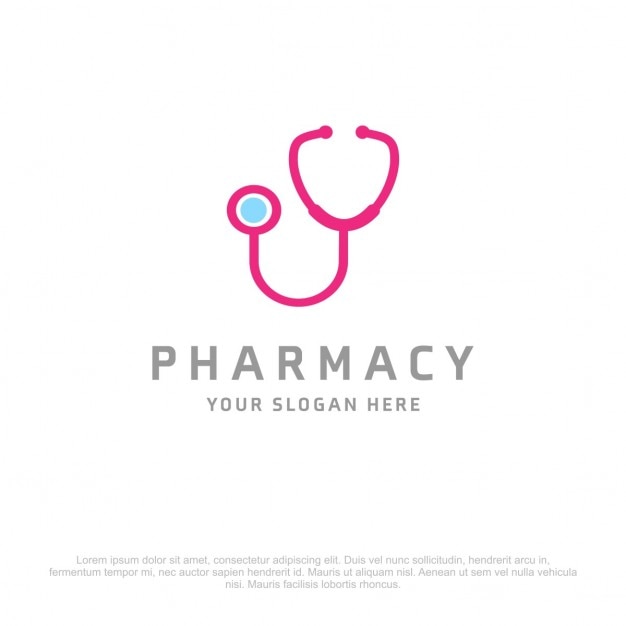 Free Vector blue and pink medical logo