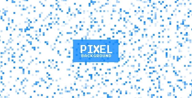 Blue pixels on white background