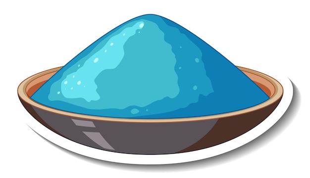 Free Vector blue powder colour in a bowl on white background