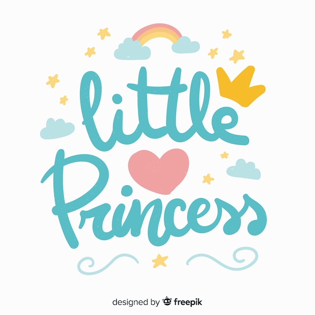 Blue princess lettering background