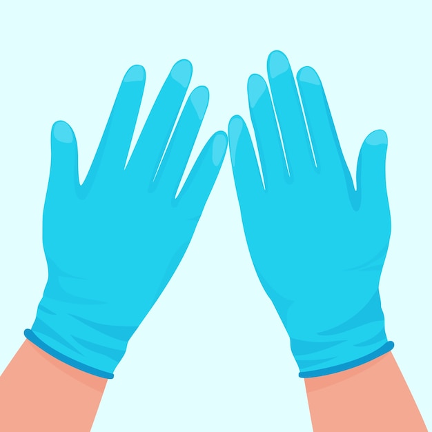 Free Vector blue protective gloves illustration