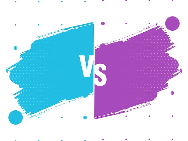 Free vector blue and purple brush stroke versus vs screen background