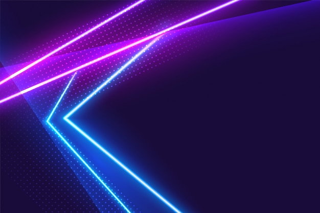 Free vector blue and purple neon lights glowing background