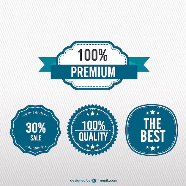 Free Vector blue quality badges