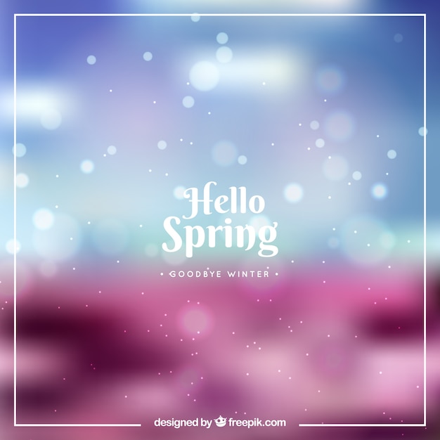 Free Vector blue and red blurred spring background