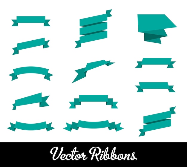 Free Vector blue ribbons set