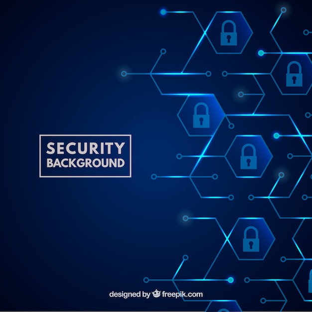 Blue security background with padlocks