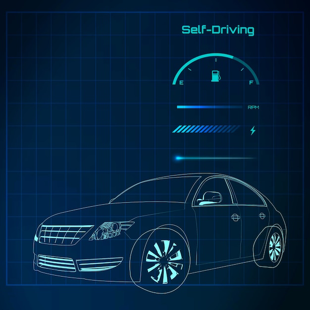 Free Vector blue sedan automotive design 