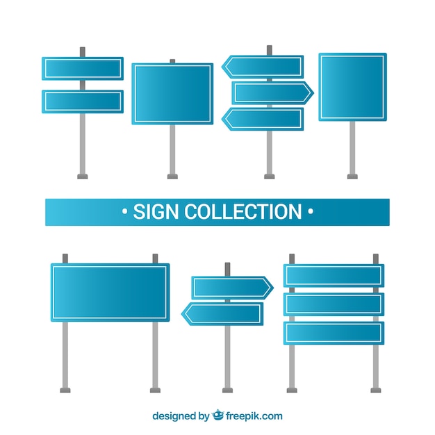 Free Vector blue signs collection