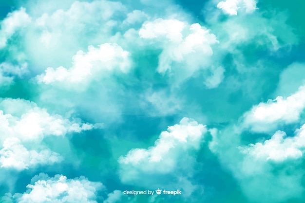 Free vector blue sky with clouds background