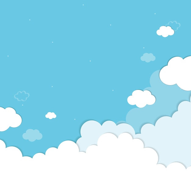 Free Vector blue sky with clouds patterned background vector