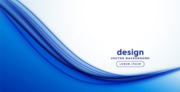 Blue smooth abstract wave banner design